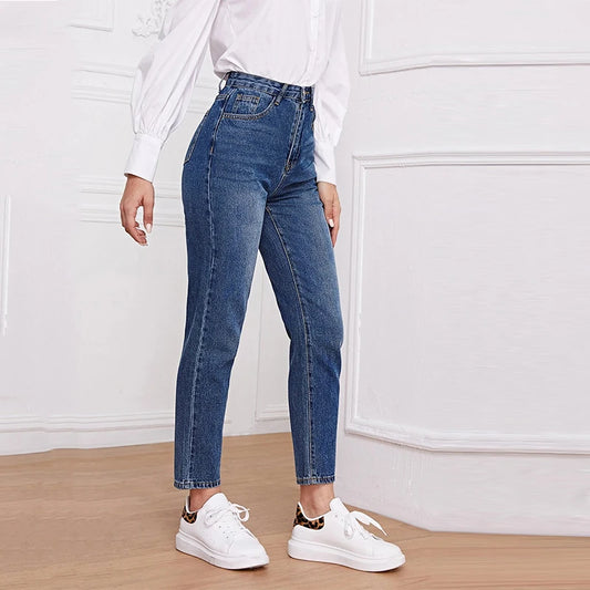 LEIJIJEANS 2022 Autumn Curve Size Women Jeans 6XL Blue Washed Boyfriend Denim Full Length Loose Pants Boyfriend Jeans for Women